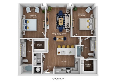 a 1 bedroom floor plan
